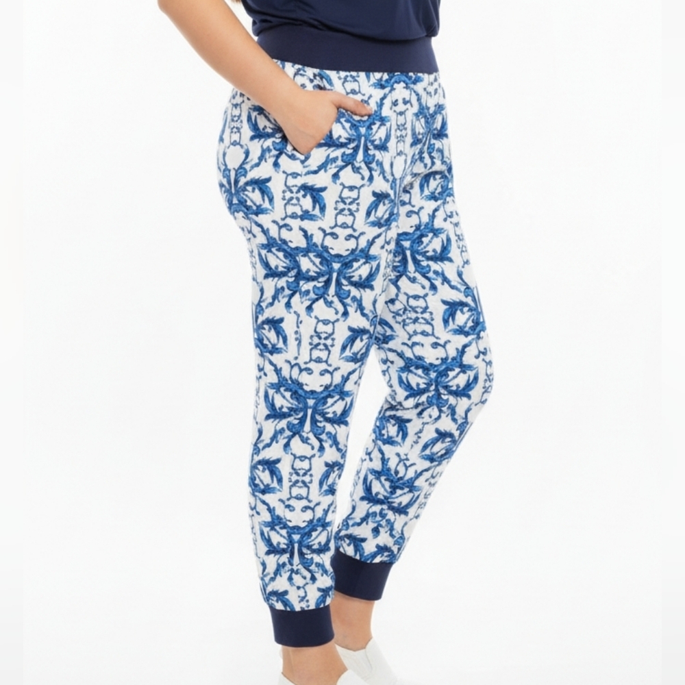 NWT Eaze Wear Blue and White Joggers/Pants (BUY IT NOW) - Picture 2 of 6